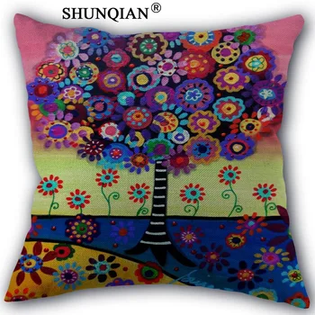 

tree of life Pillowcase Custom Cotton Linen Square Decorative Pillow Cases Cover Zippered 45x45cm one side