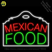Неоновая вывеска для мексиканской еды зеленое здание неоновая трубка вывеска ручной работы магазин отель магазин дисплеи неоновая стеклянная трубка фонарик вывеска