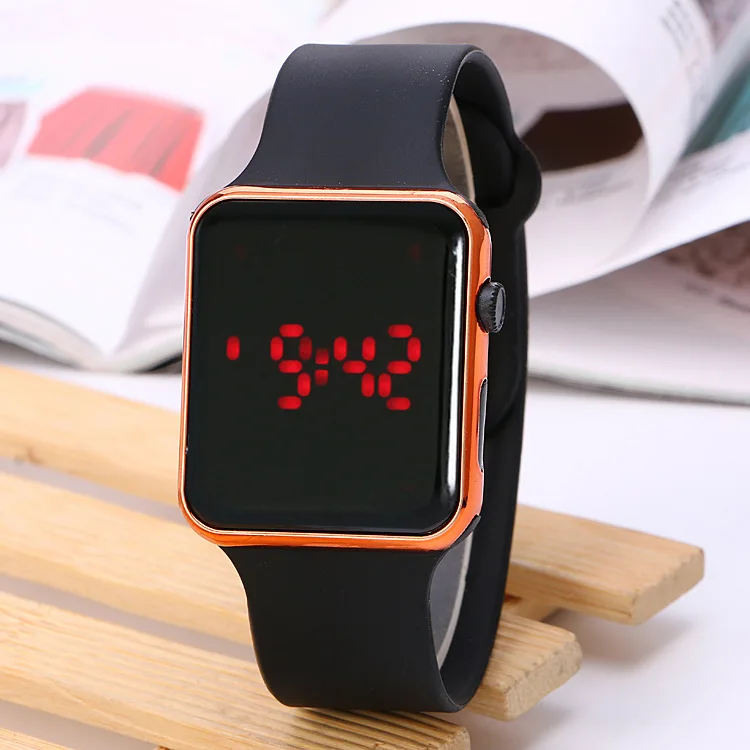Mens Watches Top Brand Luxury Silicone Digital Watch Casual Rectangle Wristwatch Women Outdoor Auto Date LED Watch Religo Clock