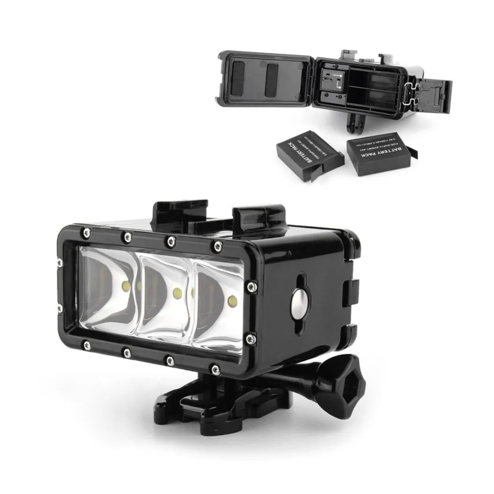 Bateria Dupla Mergulho Flash Light Subaquática Led Fill Light Acessórios para Gopro Hero Max 10 Sessão Mais Insta360 r x2 - Image 5