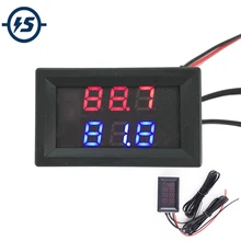 DC 4-28V Red+Blue Dual Display Digital Thermometer w/ NTC Waterproof Metal Probe Temperature Sensor Tester For Car Room Indoor