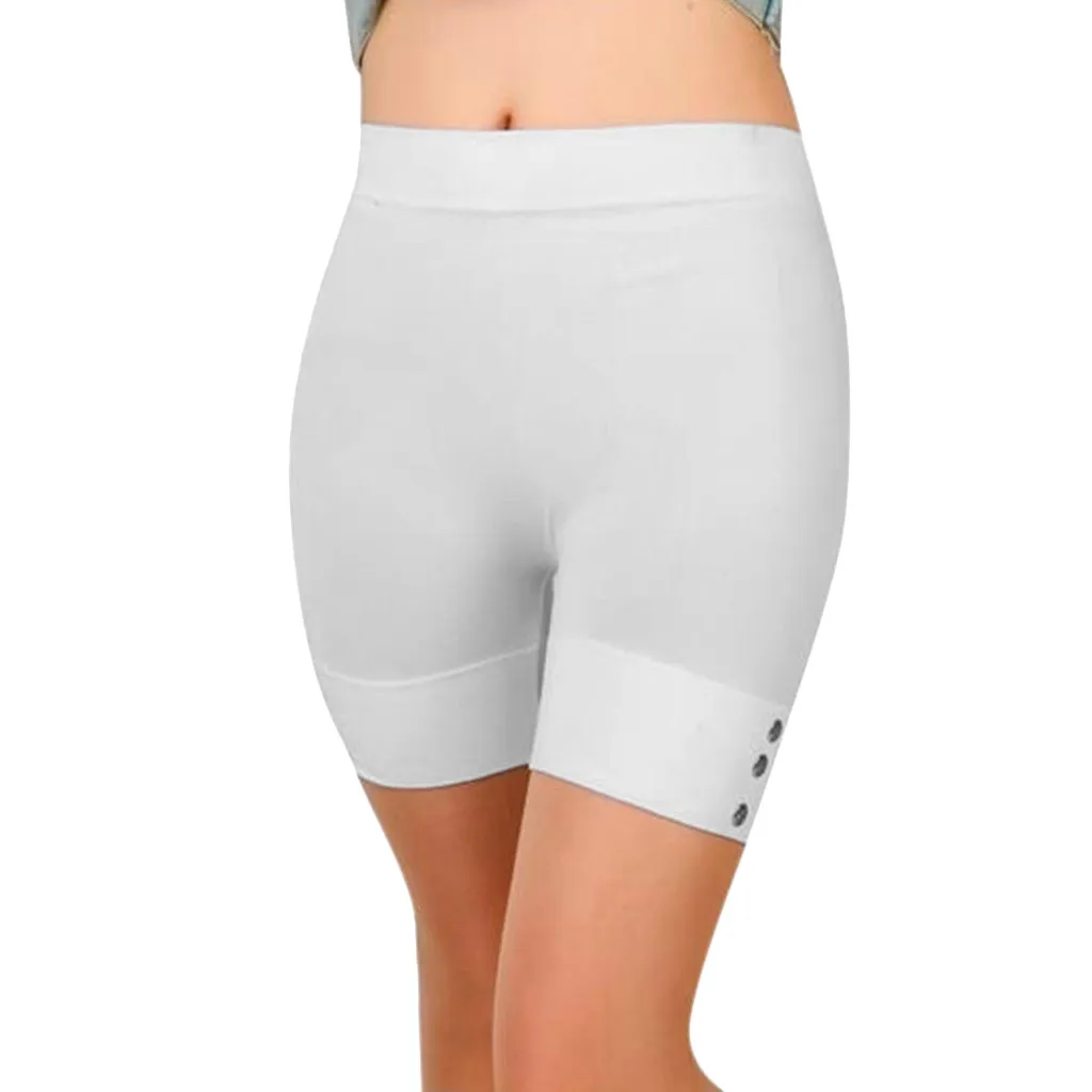 HAMSGEND женские анти-освещающие леггинсы дышащие тонкие стройнящие бедра спортивные обтягивающие шорты для йоги женские спортивные шорты - Цвет: Белый