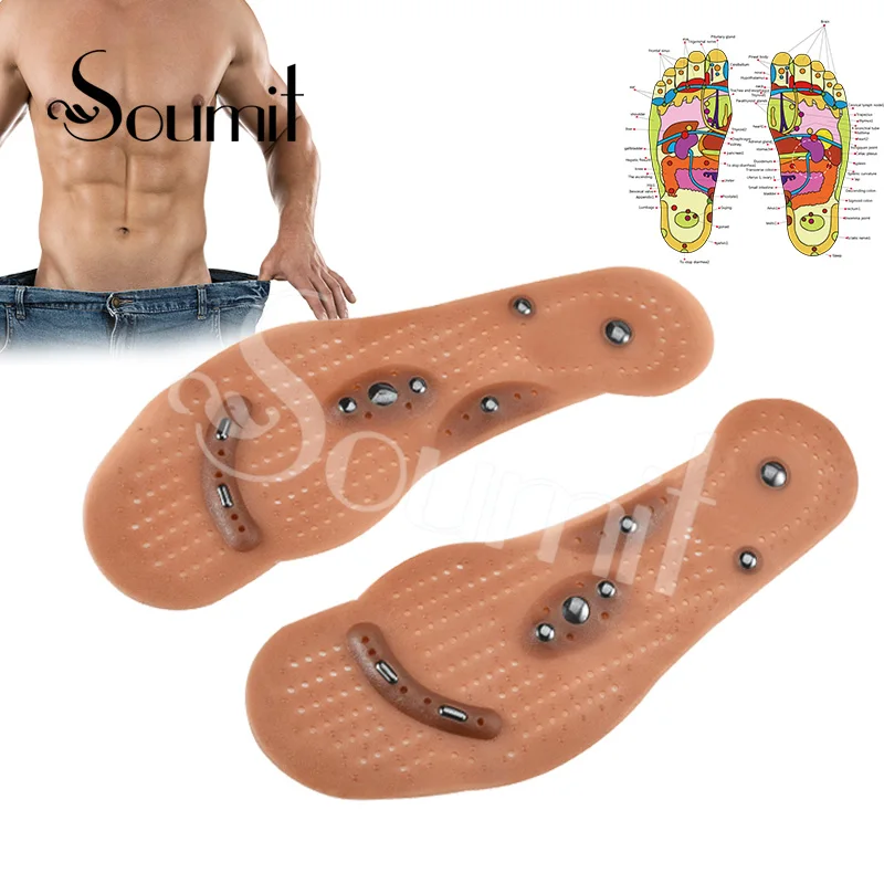 

Soumit Massage Silicone Insoles Magnetic Therapy Weight Loss Pads for Men Women Health Foot Magnet Shoe Inner Insert Pads