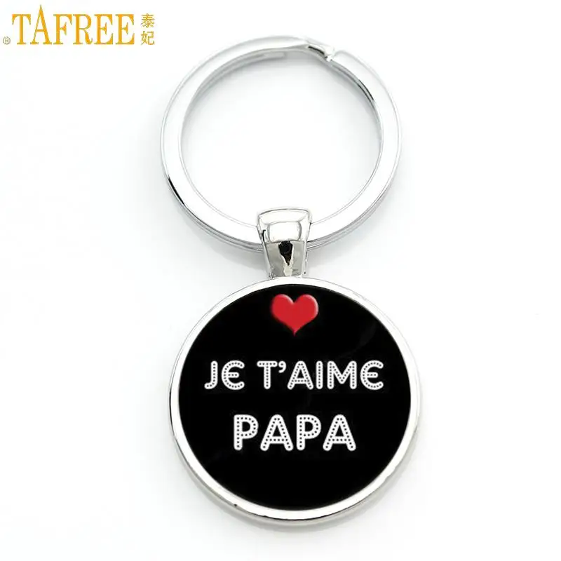 TAFREE, новинка, модный брелок je t'aime papa, подарки для отцов, j'ai un super papa, брелок для ключей, держатель для папы, мужские ювелирные изделия CT477