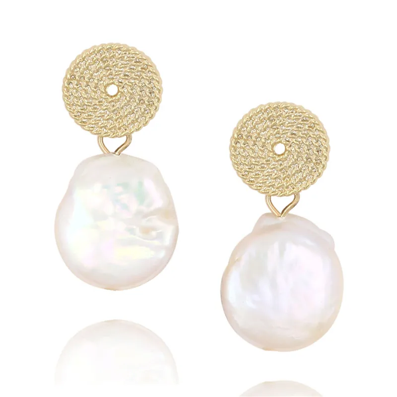 Hot Sale Ladies Pearl Earrings Baroque (10)