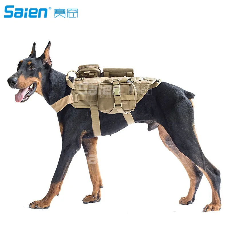 Тактическая шлейка для собак Жилет Molle армейский походный рюкзак на открытом