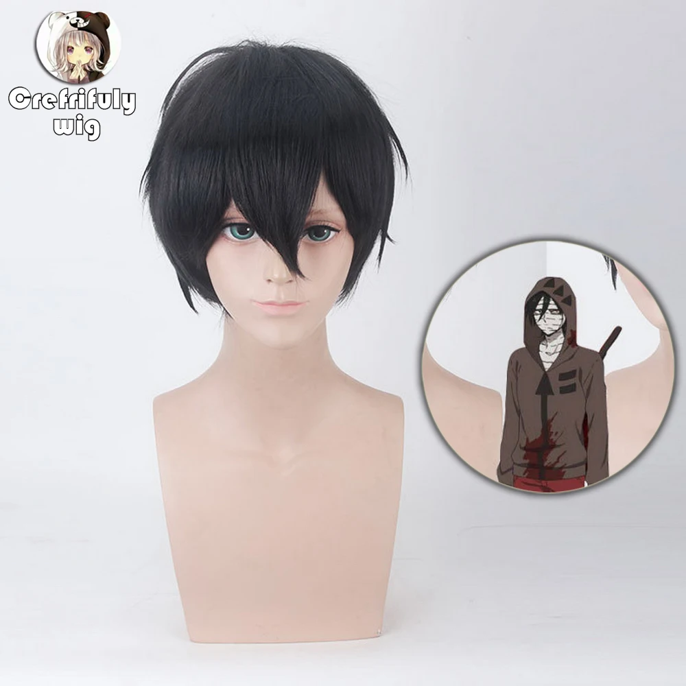 

Anime Angels of Death Isaac Foster Zack Short Black Cosplay Wig Synthetic Hair Halloween Costume Wigs For Men