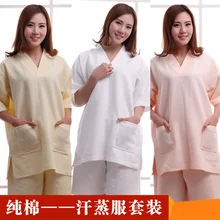 Вафельная хлопковая одежда для парения пота высококлассные пятизвездочные гостиничные хлопковые халаты Женская одежда для парения пота