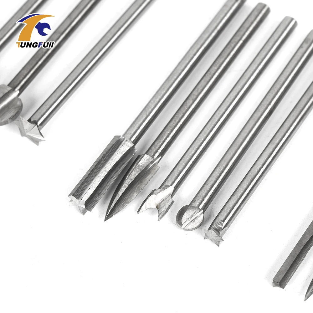 Mini Drill Bit Set HSS Wood Carving Woodworking Chisel Cutter Drill