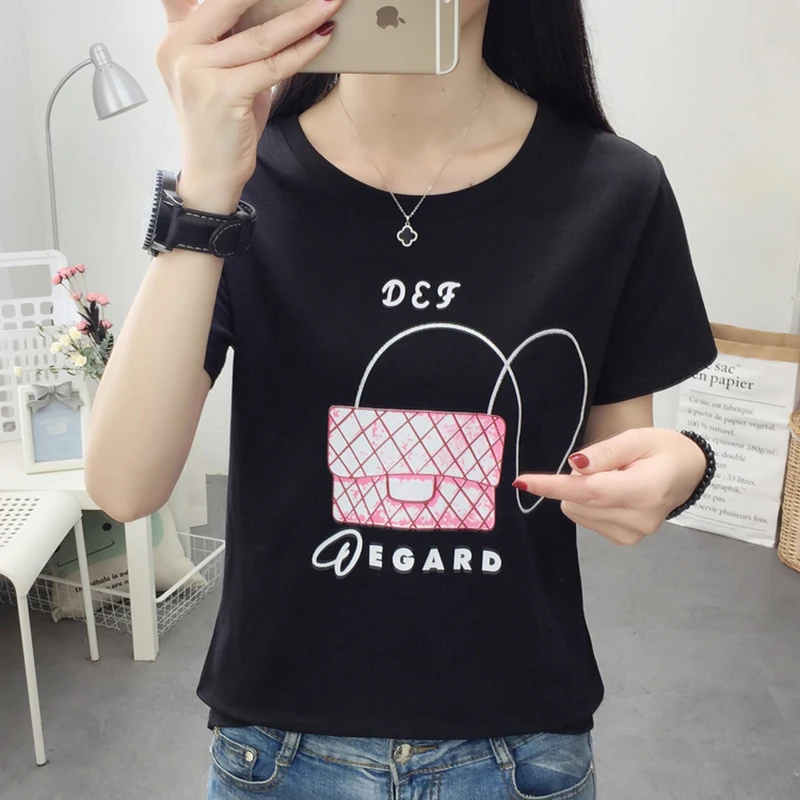 

black white t shirt women clothes 2019 summer top camiseta mujer cotton plus size t-shirt women tshirt tee shirt femme haut
