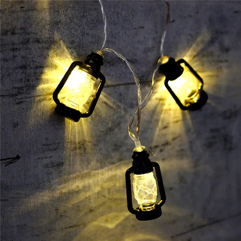 Retro LED Oil Lamp String Lights LED battery creative mini lantern