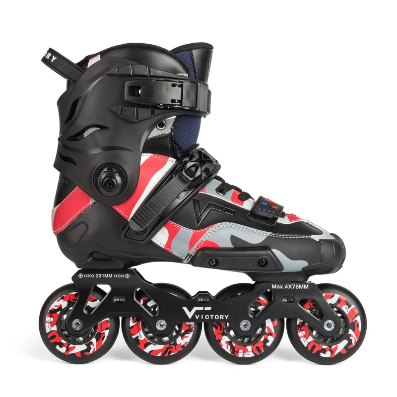 الشريحة التزلج يوصي الكبار حذاء تزلج بعجلات الأحذية الأسطوانة للانزلاق الشارع أرض الأسفلت الفرامل سباق الأزرق الأحمر الأسود 36-44