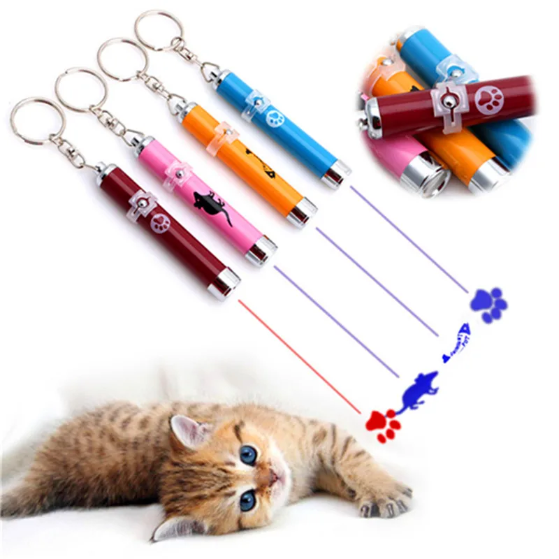Creative Funny Pet LED Laser Toy Cat Laser Toy For Cats Laser Cat Pointer Pen Interactive Toy With Bright Animation Mouse Shadow