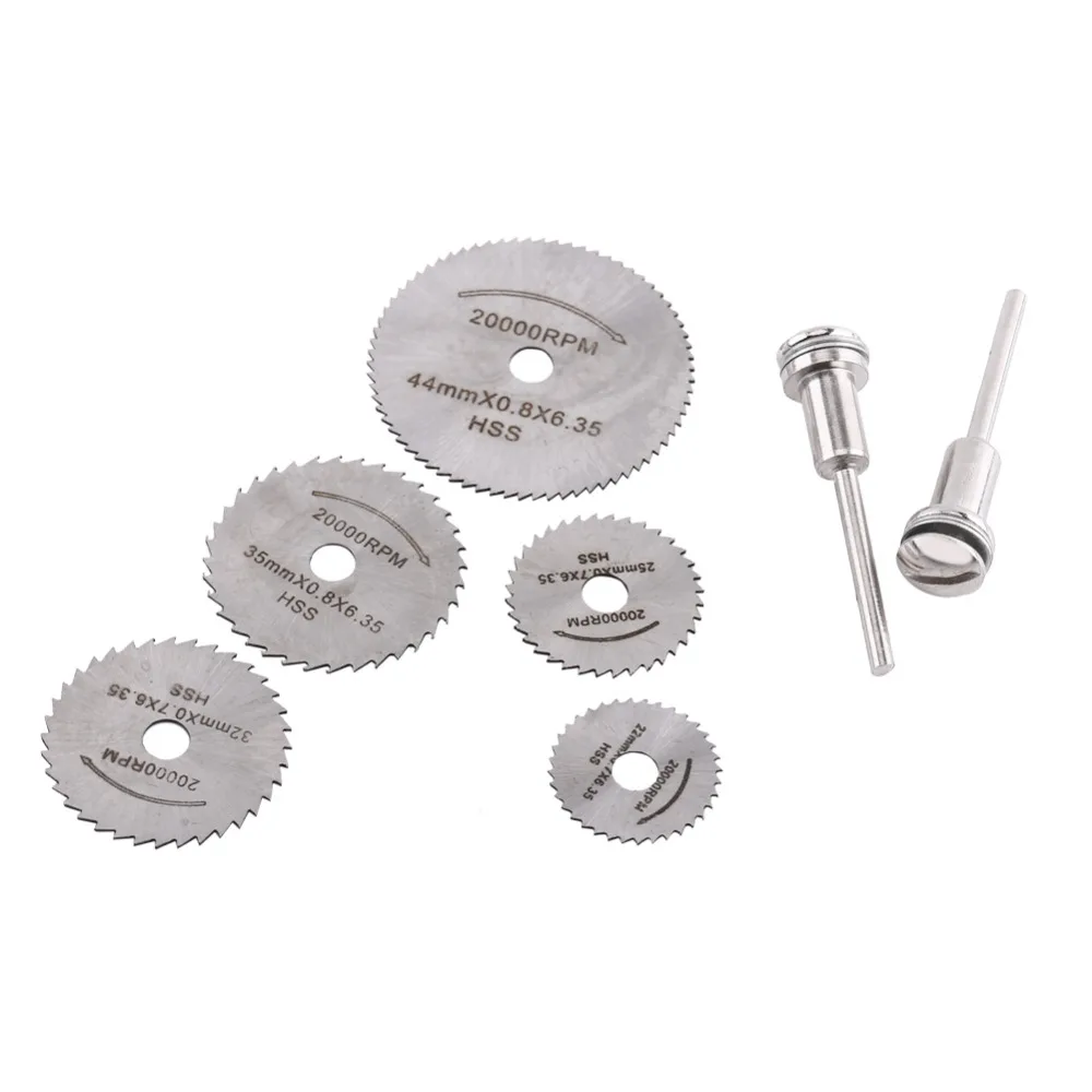 

6/7pcs Portable HSS Circular Saw Blades Rotary Tools For Metal Cutter Wood Cutting Discs Mandrel Tools with Rods Power Tools