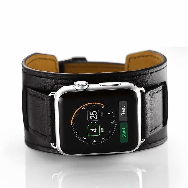 Ремешок для часов для apple watch iwatch ремешок 44 мм 40 мм Браслет-манжета из натуральной кожи Классическая Пряжка для apple watch 4