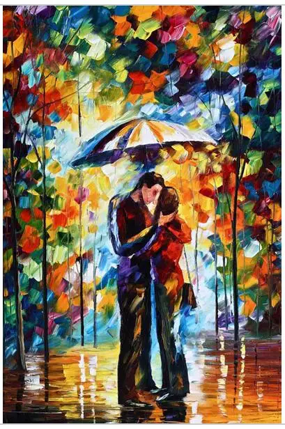 Sobre el primer beso Pinturas Al Óleo Moderna de la Lona Arte de La