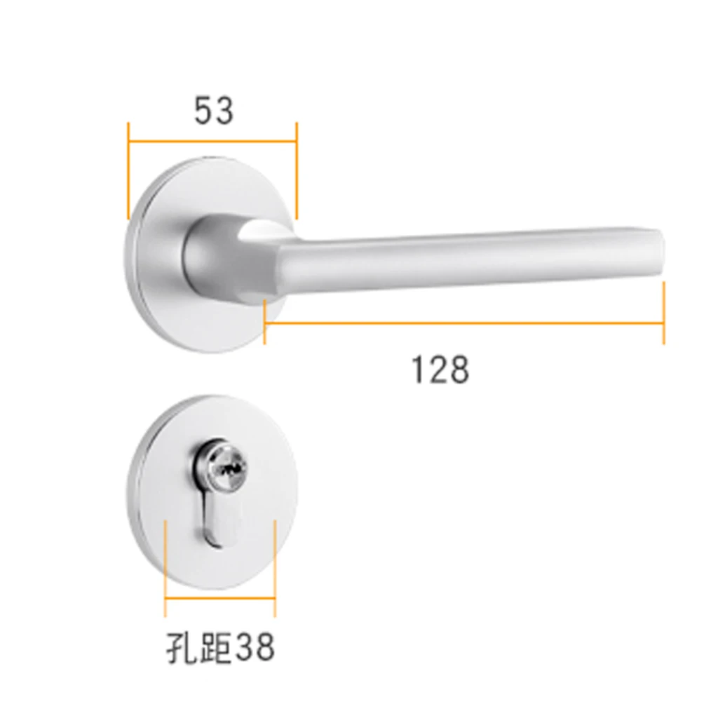 Door Handle Lock Front Back Lever Lock Bathroom Bedroom Door Handles #1