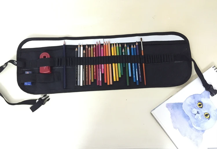 LifeMaster (карандаш не включает) пеналы с рисунком рулон для 48 деревянные карандаши с пряжкой идеально подходит для наружного эскиза хранения
