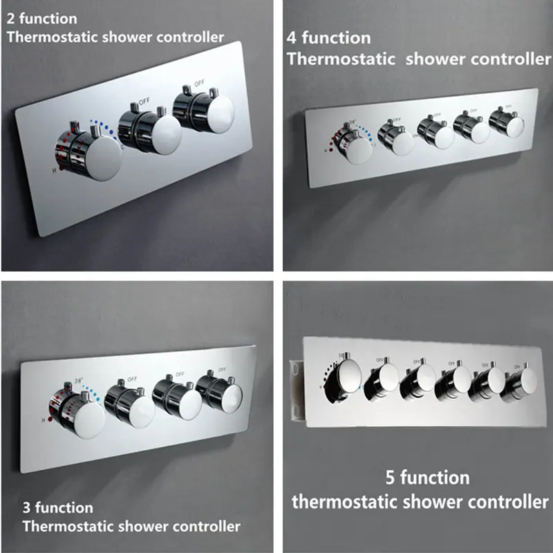 

Luxury High Flow Multi-Function Temperature Thermostatic Shower Diverter Concealed Faucets Mixer Valve Controller