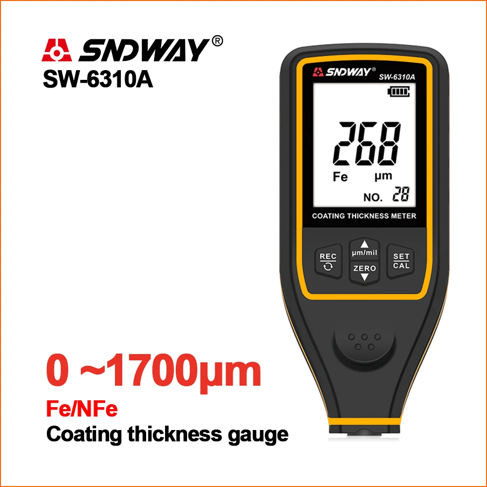 

SNDWAY Width Measuring Instruments Thickness Gauges Paint Coating Film Thickness Gauge Tester SW-6310A Digital Thickness Gauge