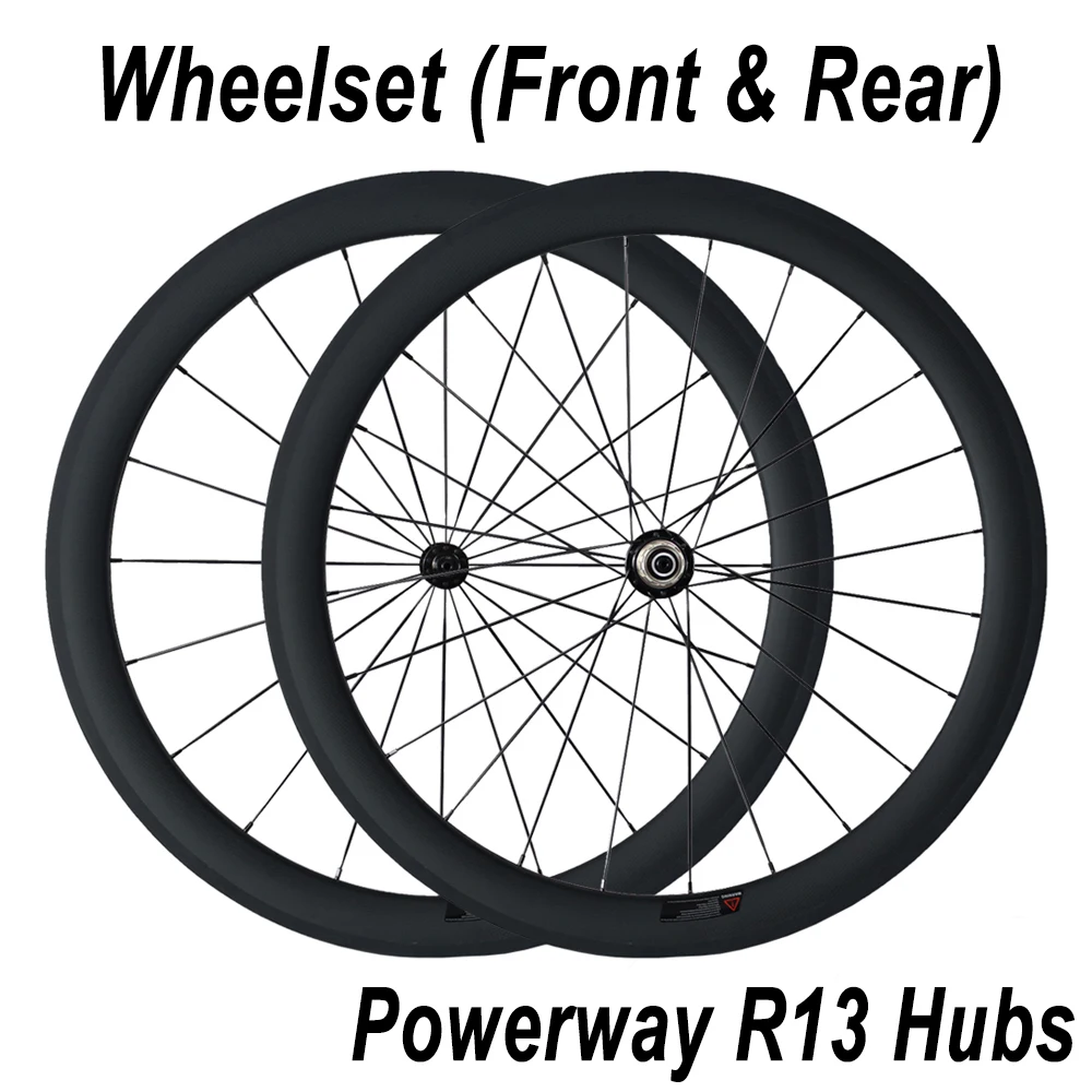 Super Light 50mm Clincher Road Racing Bicycle Wheels Powerway R13 Hub Carbon Fiber Single Wheel
