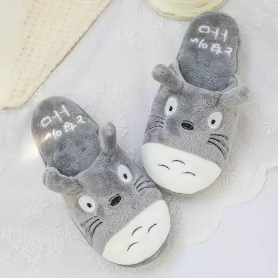 Totoro/милые женские/мужские домашние тапочки с котом из мультфильма; домашние тапочки для спальни; удобная теплая зимняя обувь - Цвет: style 1