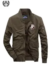 2019 сезон осень, со стоячим воротником Рабочая куртка хлопковые куртки пальто Цвет: насыщенный хаки повседневные Модные дышащие военные