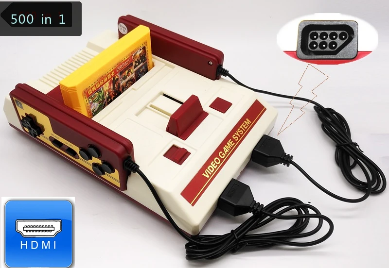 HDMI Ретро ТВ игровая консоль для игр Nes 8 бит Поддержка 60 контактный картридж с