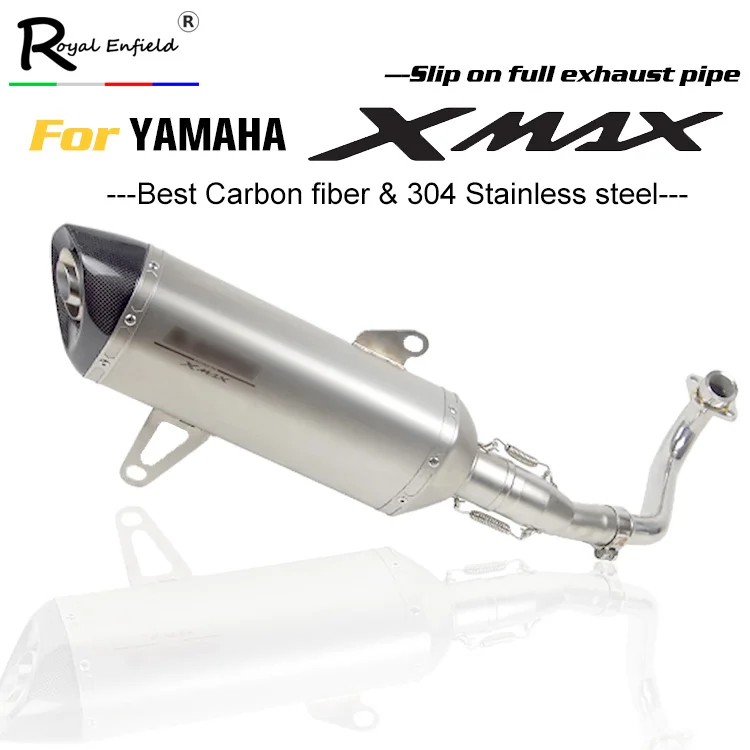 Xmax 300 250 slip on Exhaust muffler full Pipe Carbon Fiber Muffler