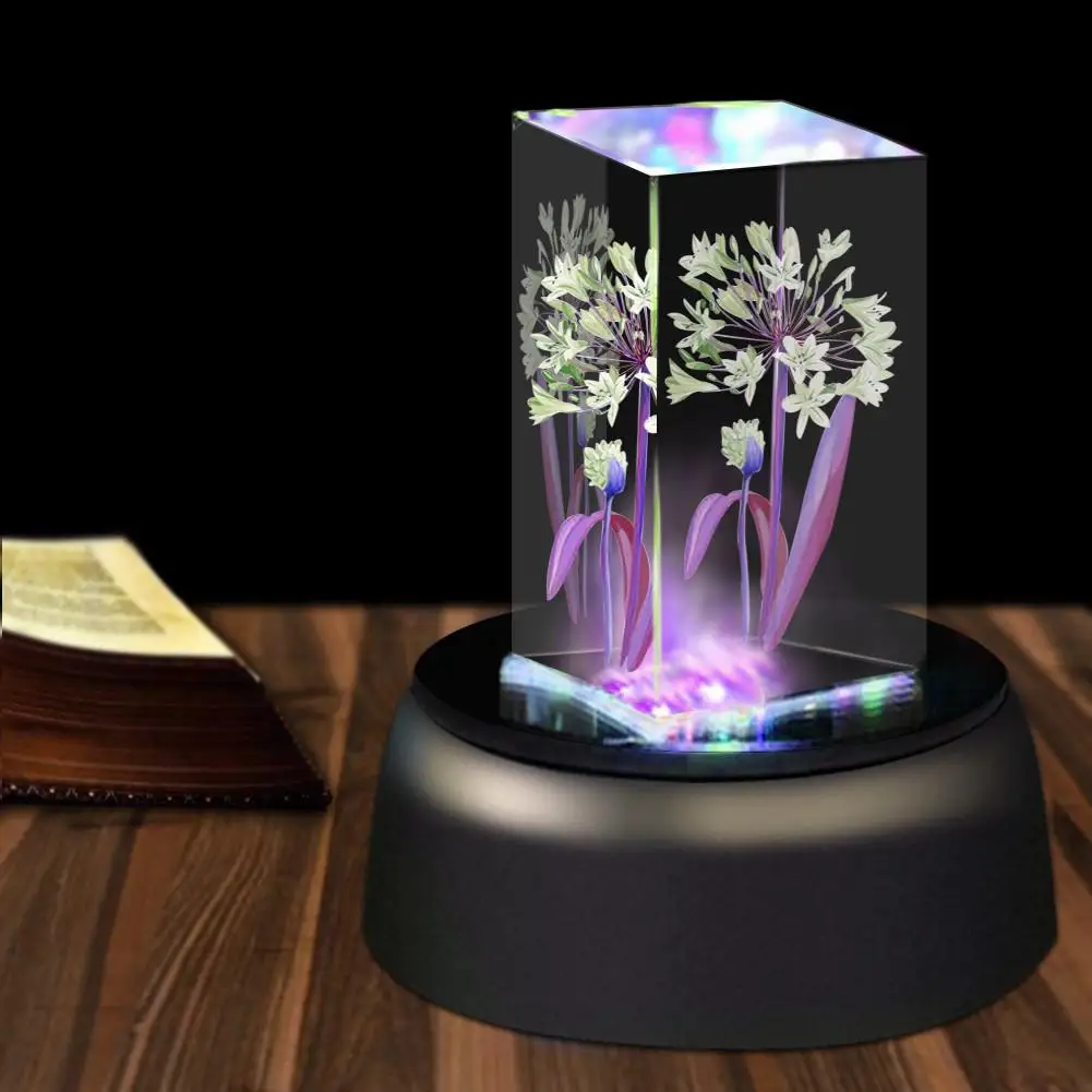 Goede 3D Illusion Lamp Dier Bloem LED Tafel Nachtlampje Multicolor Cartoon Luminaria Bureaulamp Sfeer Lamp Novelty Night Lighs