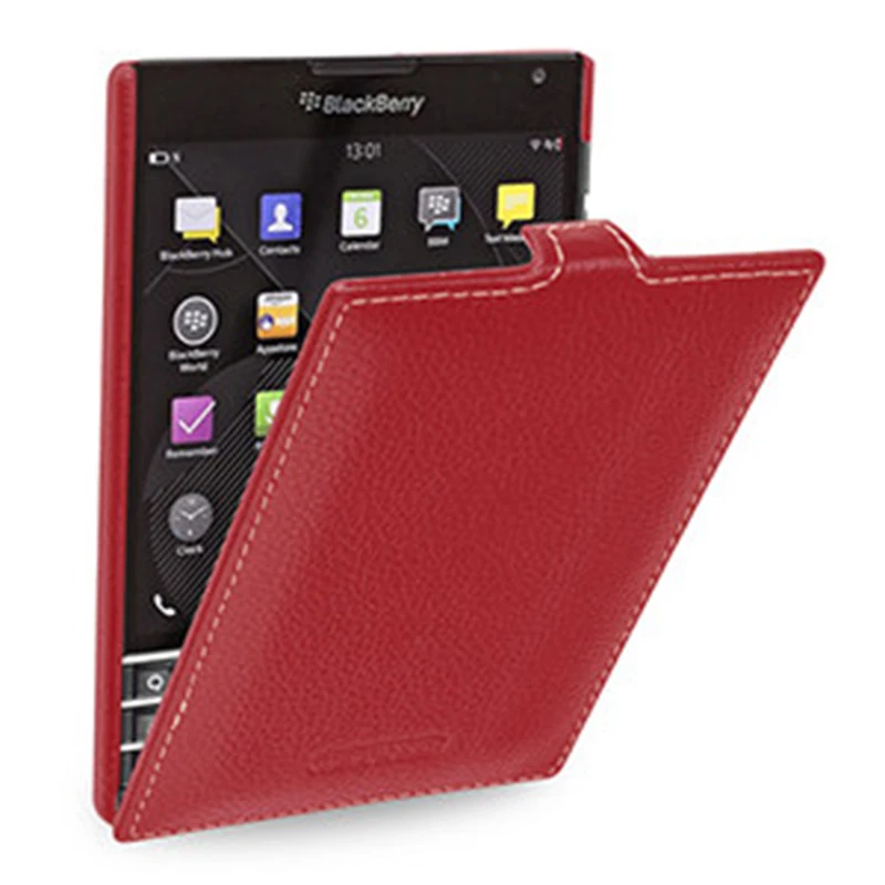 Up Down Business Flip Phone Parts Accessories Luxury Real Leather Case Fashion Brand Bag Cover for BlackBerry Passport Q30 4.5