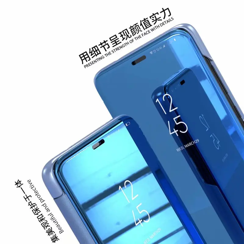 Умный чехол для Huawei Mate 20X10 P30 P20 Honor V20 Nova 4 3i Y9 Y6 Y7 Pro Y5 lite флип из кожи с прозрачным