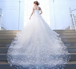 На заказ 2019 элегантные трапециевидные платья для свадьбы vestido de Noiva Casamento Тюль ручной цветы Robe De Mariage свадебные платья