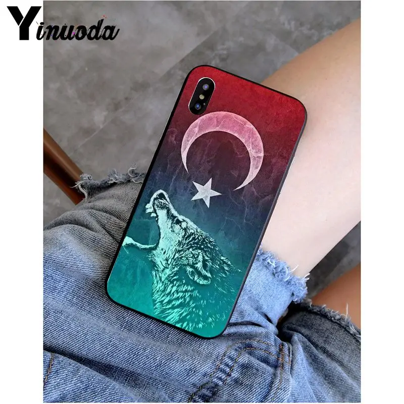 Yinuoda флаг Турции волк ретроспективный телефон чехол оболочка для Apple iPhone 8 7 6 6S Plus X XS MAX 5 5S SE XR чехол