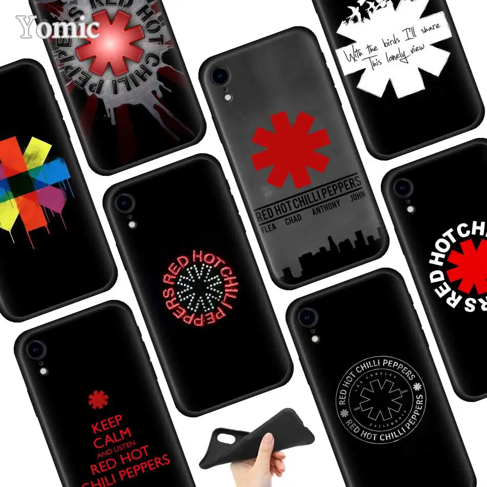 

Red Hot Chili Peppers Black Soft Case for Apple iPhone XR 7 8 6 6S Plus X XS MAX 5 5E 5S Silicone Phone Case Cover