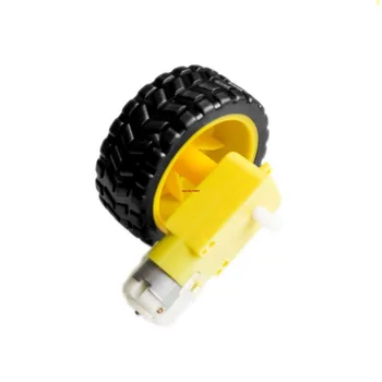 

Free shiping !!! 4Lot/package Deceleration DC motor + supporting wheels , a / smart car chassis, motor / robot car wheels