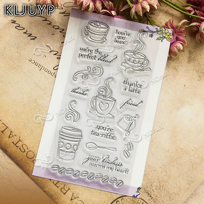 

KLJUYP DIY Coffee Time Transparent Clear Silicone Stamp/Seal for DIY scrapbooking/photo album Decorative clear stamp sheets