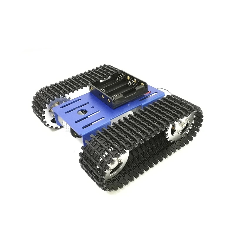 Умный робот танк шасси гусеничная машина платформа T101 с двойным двигателем постоянного тока 12 В 350 об/мин для Arduino DIY робот игрушка часть - Цвет: blue 12V 350rpm