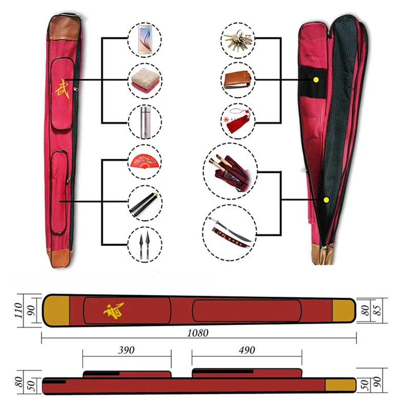 Yiwutang Large Capacity Multifunction Sword Bags 1.1m Length double layer Taichi Single-Layer Sword Bags Martial Arts Products Yiwutang Large Capacity Multifunction Sword Bags 1.1m Length double layer Taichi Single-Layer Sword Bags Martial Arts Products