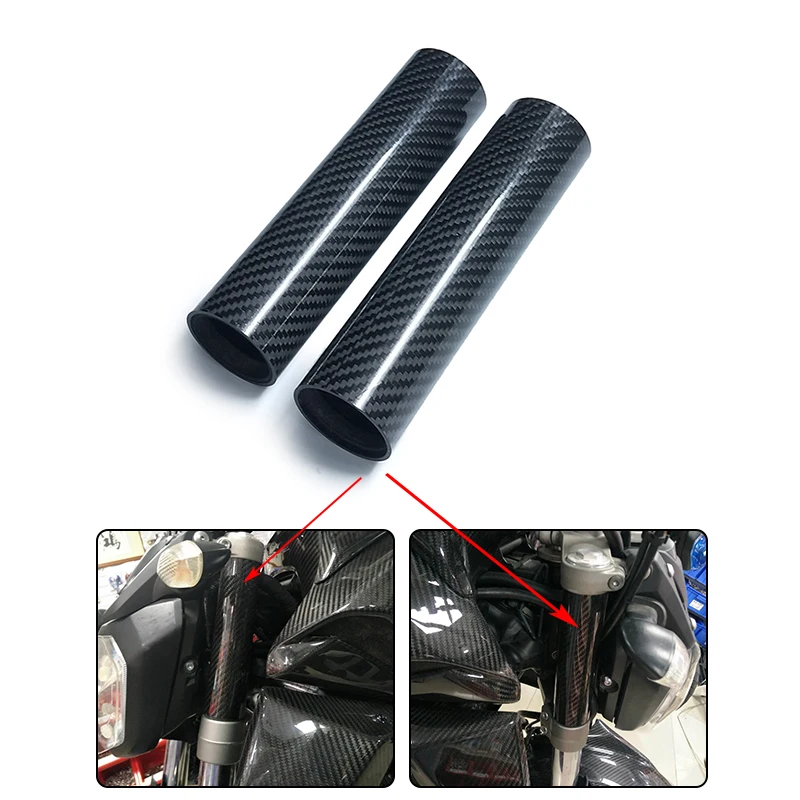 

For YAMAHA MT-07 FZ-07 MT07 FZ07 MT 07 2014-2017 Motorcycle Real Carbon Fiber Front Fork Tube Slider Cover 100% Brand New