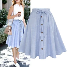 Женская Ретро эластичная юбка с высокой талией однотонное расклешенное плиссированное платье с коротким и широким подолом миди летняя юбка JL