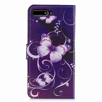 

100pcs/lot Flower Butterfly pattern leather Stand Case for Huawei Y6 2018