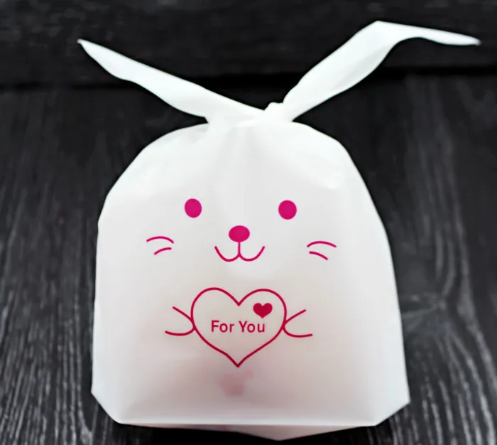10 шт милые с кроличьими ушами для печенья сумки подарочные пакеты конфеты печенье утка панда закуски выпечка посылка Свадебный декор - Цвет: 6