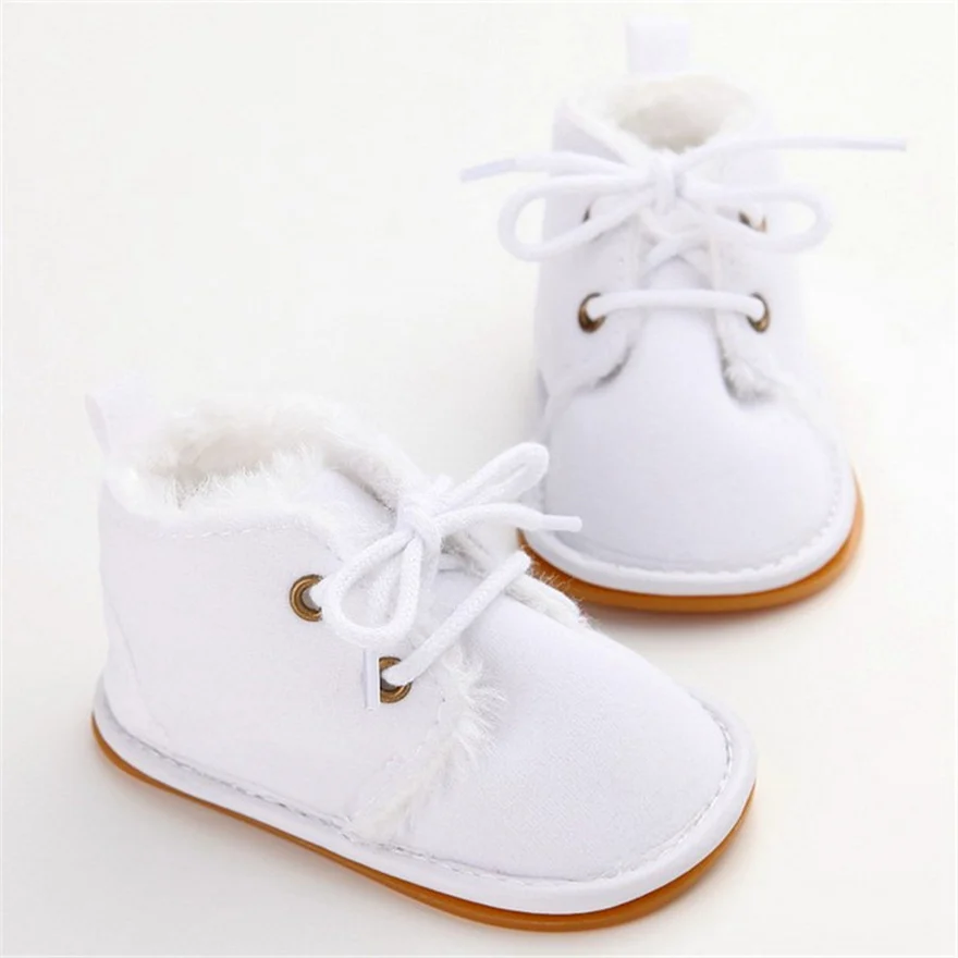Высококачественная осенне-зимняя детская обувь для малышей, унисекс резиновая обувь повседневные пинетки для новорожденных мальчиков и девочек Bebe Live ботиночки для малышей - Цвет: White