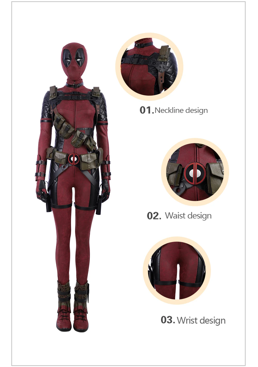 Для дам костюм с принтом Deadpool красный комбинезон женский/женский Взрослый Хэллоуин Карнавальный костюм для косплея Дэдпул для женщин индивидуальный заказ