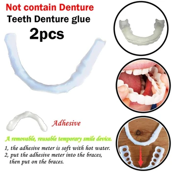 

2pcs Temporary Smile Comfort Fit Cosmetic Teeth Denture Glue Profissional Denture Adhesives Maquiagem Maquillaje Dental Veneers