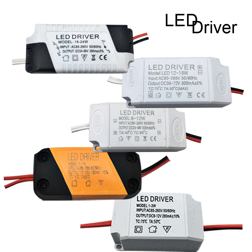 

LED Driver Transformer 85V-265V Constant Current Power Supply Lot new Bare Board 3/7/12/18/24W Adapter for LED lamp