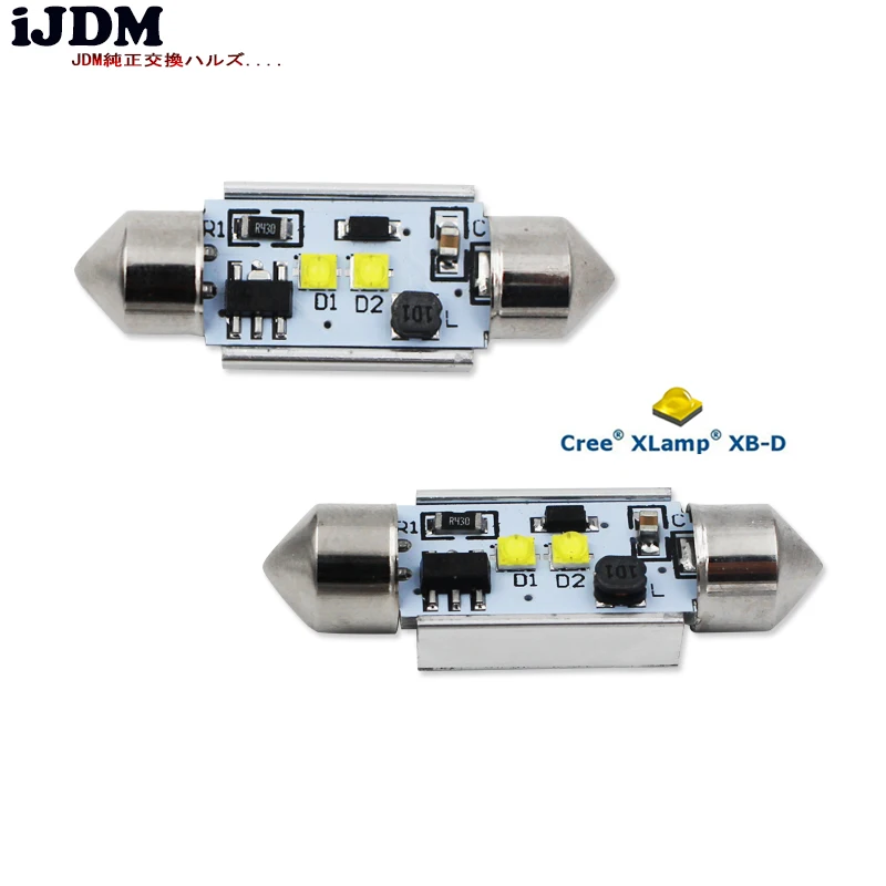 2 шт. высокое Мощность ксенон белый 10 Вт 2 CRE'E XB-D без полярности Canbus c5w 36 мм Festoon светодиодный светильник лампы, авто интерьер купола лампы 12V
