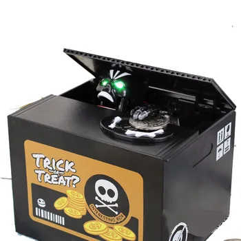 

Skull Large Piggy Bank Money Box Coin Box Funny Sound Lights Hucha PIGGY MOENY BOX Savings Money For Children