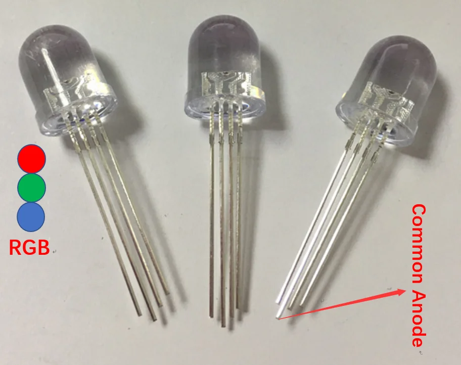 Pack De 40 3mm Rouge Bleu Misty Anode Commune LED Diode Lumière Ronde 20mA Super Bright Ampoule Lampe D'éclairage Composants Électroniques Diodes Électroluminescentes